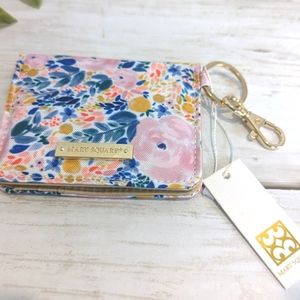 Mary Square Floral ID Wallet with Key Chain